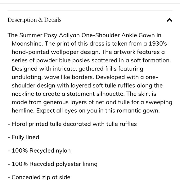 Needle and Thread Summer Posy Aaliyah One-Shoulder Gown - Picture 6 of 9